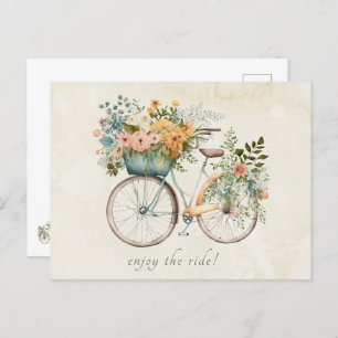 Boho  Bicycle met Bloemenmand Briefkaart