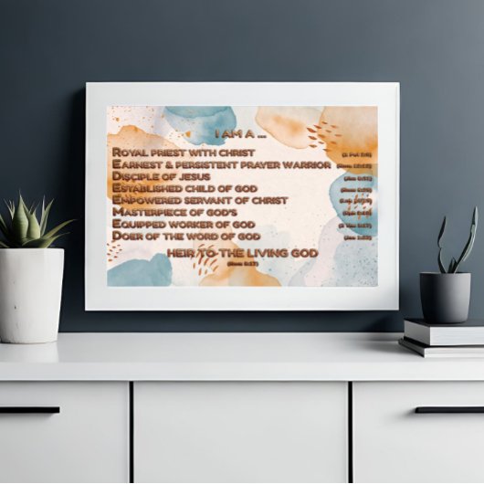 Boho Bijbelse bevestigingen Acrostiek w_Schrift 3 Foto Afdruk