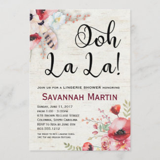 Boho Birch Lingerie Shower Invitation 5x7 Kaart