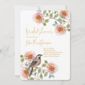 Boho Bird in Florals Bridal Shower Kaart (Voorkant)