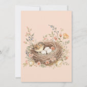 Boho Bird Nesting Party Nest Baby Shower Kaart (Achterkant)