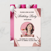 Boho Birthday Invite Kaart (Voorkant / Achterkant)