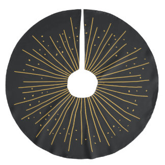 Boho Black Burst Brushed Polyester Tree Skirt Kerstboom Rok