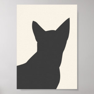 Boho Black Cat Silhouette Summer Print