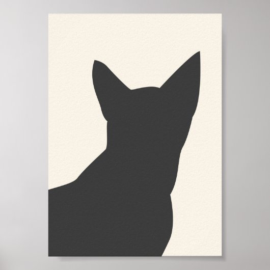 Boho Black Cat Silhouette Summer Print (Voorkant)