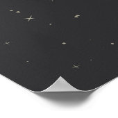 Boho Black en Beige Zodiac Moon Phases Poster (Hoek)