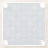 Boho Black en Blue Diamond Pattern Glazen Onderzetter (Achterkant)