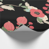 Boho Black Garden Party Floral Cadeaupapier (Hoek)