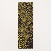 Boho Black Gold Ethnic Floral Yoga Mat (Voorkant)