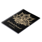 Boho Black Gold Lotus Flower Gratitude Journal (Côté gauche)
