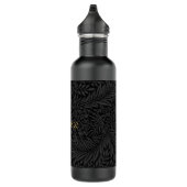 Boho Black Grey Botanical Waterfles (Rechts)