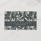 Boho Black Hand Drawn Floral Professional Visitekaartje (Voorkant)