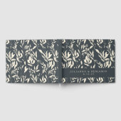 Boho Black Hand Drawn Floral Wedding Custom Gastenboek (Volledig)