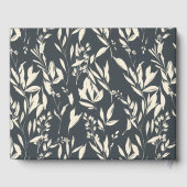 Boho Black Hand Drawn Floral Wedding Custom Gastenboek (Achterkant)