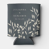 Boho Black Hand Drawn Floral Wedding Names Blikjeskoeler (Voorkant)