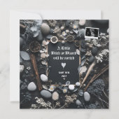 Boho Black Pregancy Faire-part | Révélation de béb (Devant)