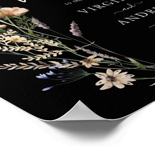 Boho Black Welcome Wedding Poster (Hoek)