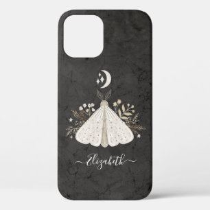  Boho Black White Butterfly iPhone 12 Hoesje