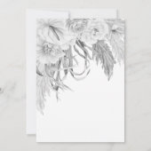 Boho Black White Floral Photo Save the Date (Achterkant)