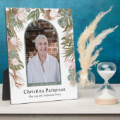 Boho-bladeren In Loving Memory Foto-herdenking  Fotoplaat (Zijkant)