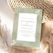 Boho bladgroen waterverf tropische palmbladeren kaart