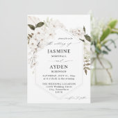 Boho blanc Faire-part de mariage Floral V2 LN (Debout devant)