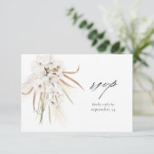 Boho blanc Floral w Repas Carte RSVP 2 (Debout devant)