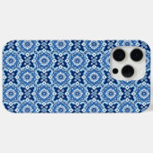  Boho Blauw Bloempatroon Case-Mate iPhone Case (Achterkant (horizontaal))