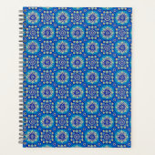  Boho Blauw Bloempatroon Planner (Voorkant)