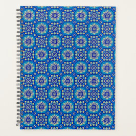  Boho Blauw Bloempatroon Planner