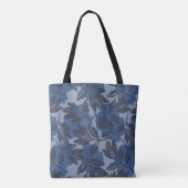 Boho Blauw Botanisch Patroon Draagtas (Achterkant)
