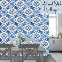 Boho blauw mediterraan patroonschil en stok