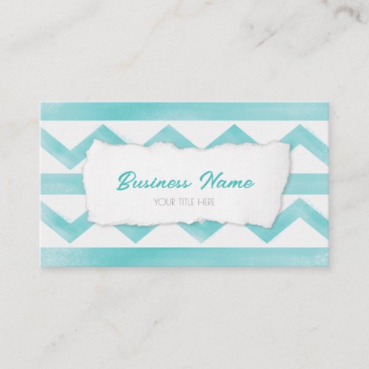 Boho blauw patroon QR code kustrust Visitekaartje (Voorkant)