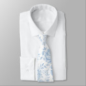 Boho Blauw Porselein Bloemen Bruiloft Groomsmen Gi Stropdas (Gebonden)