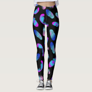 BOHO BLAUW ROZE VEER PATROON LEGGINGS