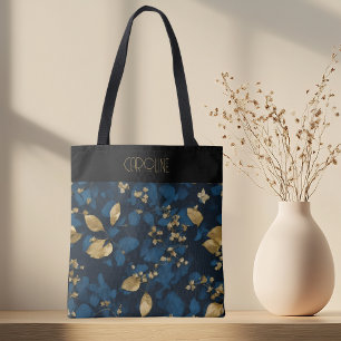 Boho Blauw Zwart trendy chic Draagtas