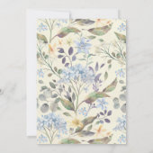 Boho Blauwe Bloemenkrans Bruids Douche Uitnodiging (Achterkant)