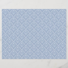 Boho Blauwe Delicate Schelpen Scrapbook Papier