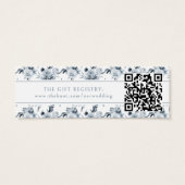 Boho Blauwe Grijs Bloem Bruiloft QR Registry Kaart (Achterkant)
