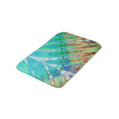 Boho Blauwgroen Abstracte Batik Tie Dye Beach Art Badmat (Gekanteld)