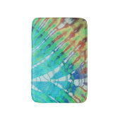 Boho Blauwgroen Abstracte Batik Tie Dye Beach Art Badmat (Voorkant Verticaal)