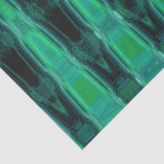 Boho Blauwgroen Abstracte ontkoppeling Tissuepapier (Detail)