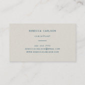 Boho Blauwgroen Beige Abstract Grunge Botanisch Visitekaartje (Achterkant)