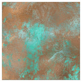 Boho Blauwgroen Copper Grunge Stof (Close Up)