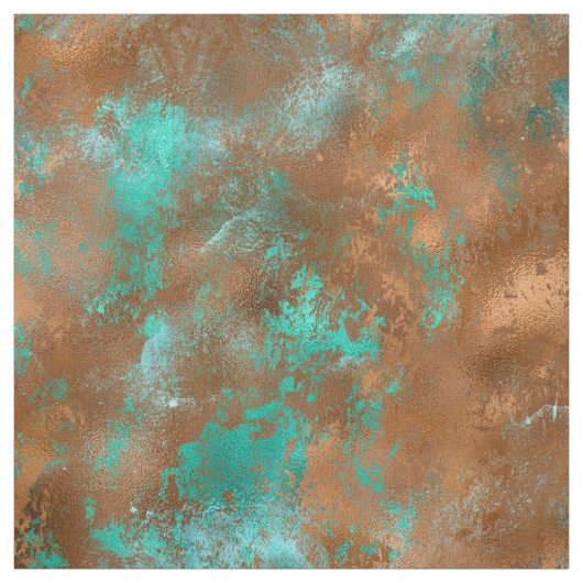 Boho Blauwgroen Copper Grunge Stof (Swatch)