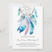 Boho Blauwgroen en Paars Baby shower Dreamweaver Kaart (Voorkant)