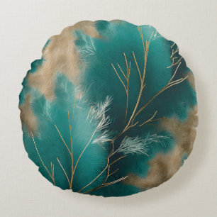 Boho Blauwgroen Kussen – Abstract Home Decor Desig