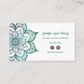 Boho Blauwgroen Mandala LMT Visitekaartje (Voorkant)