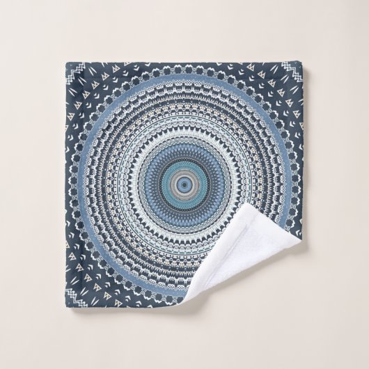 Boho bleu Bohême Mandala (Gant de toilette)