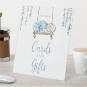 Boho bleu floral bébé garçon douche panneau du liv (In SItu)